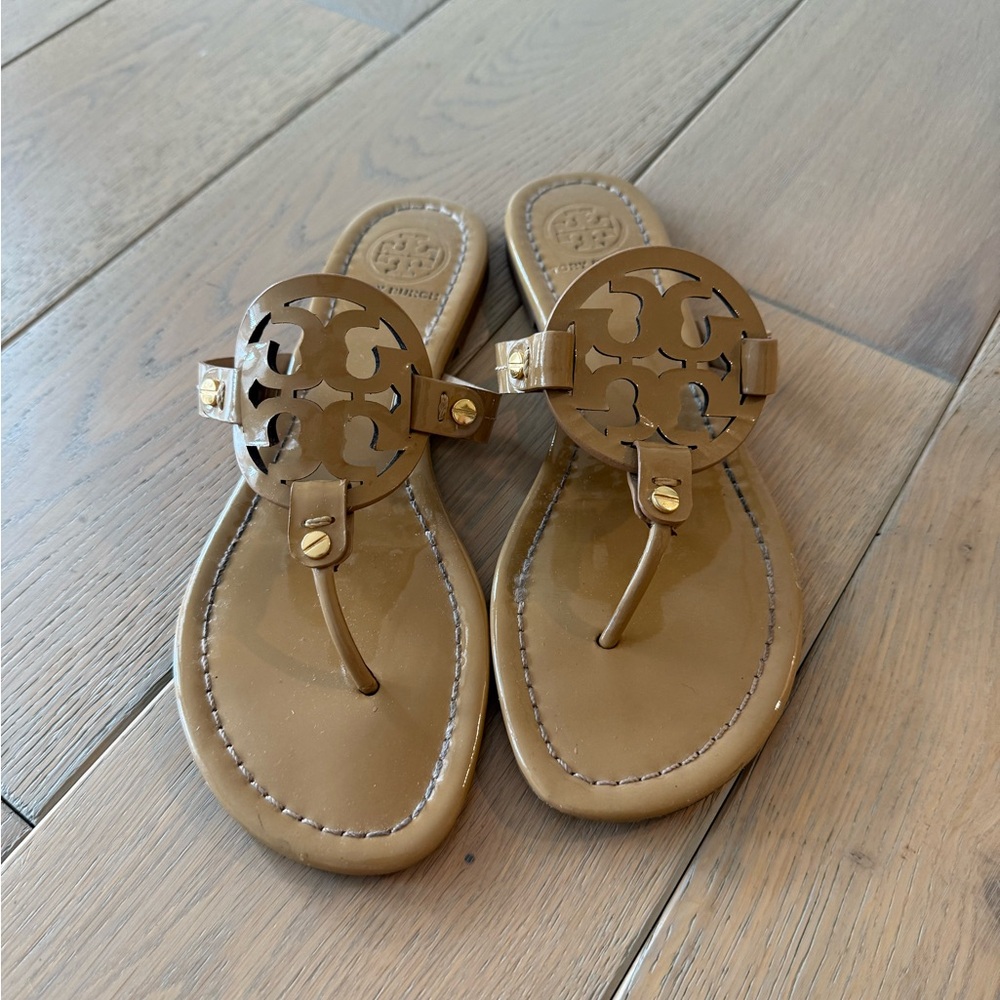 Tory Burch Brown Logo Sandals